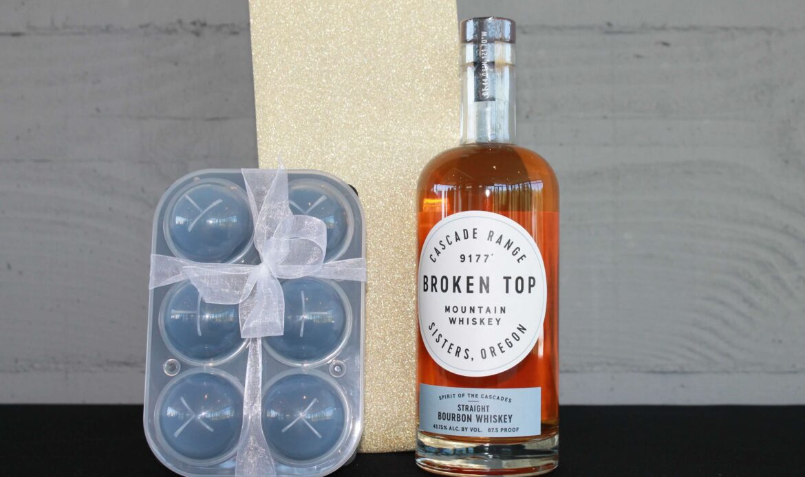 Image of Broken Top Bourbon Whiskey and an ice tray