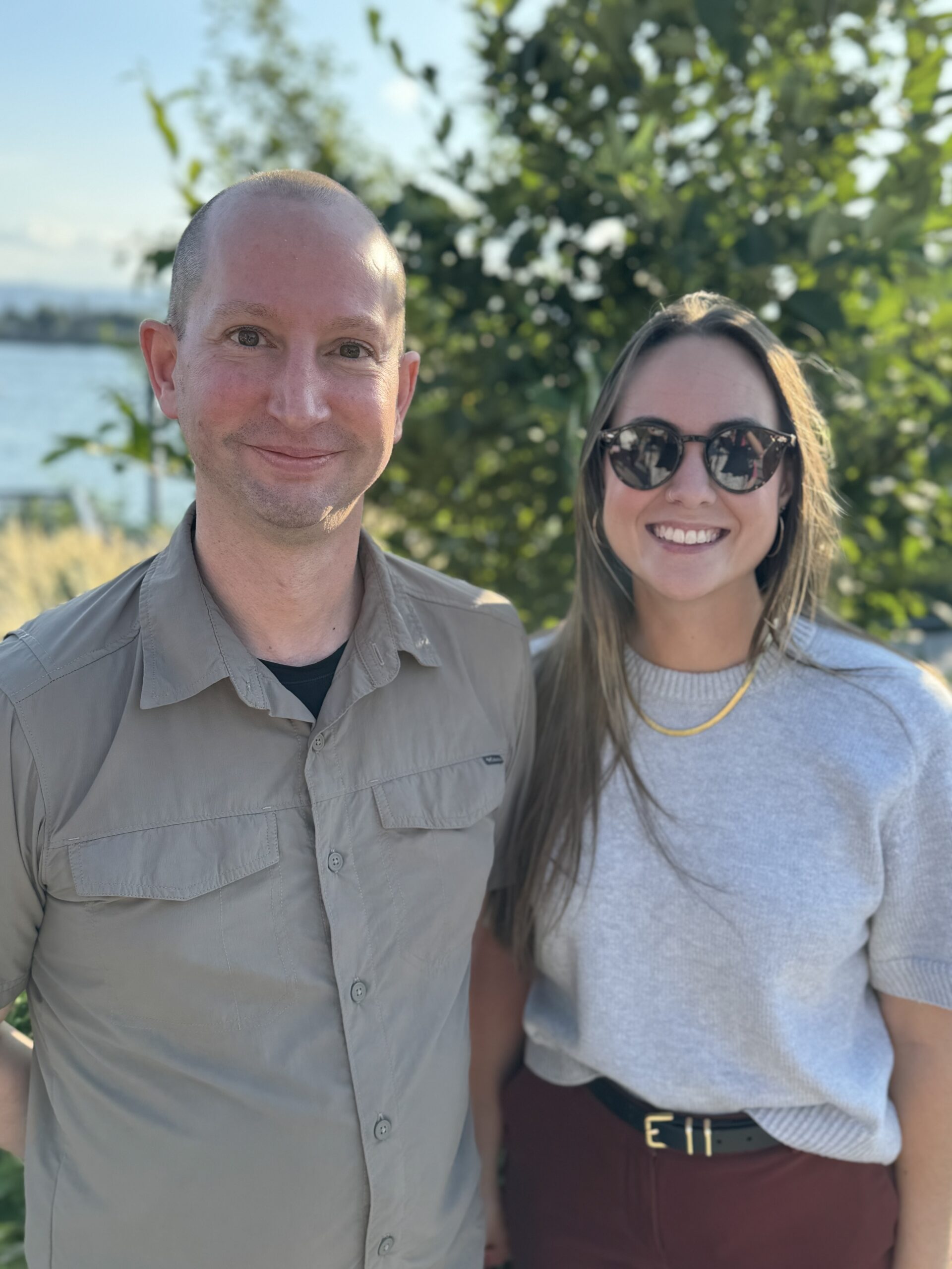 Newbies Ashley Schmidt and Brian Pape enjoy their first company retreat